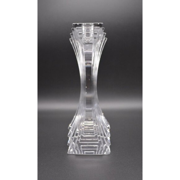Mikasa Crystal City Lights Art Deco Candle Holder 10" Tall Square Base - Picture 6 of 6